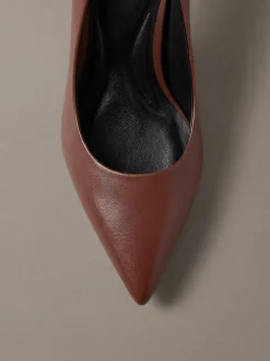Leren stilettopumps