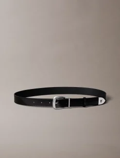 Leren tapered hardware riem