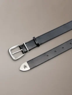 Leren tapered hardware riem