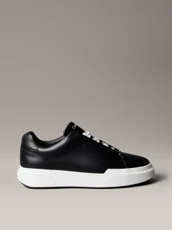 Leren vetersneakers met verborgen oogje