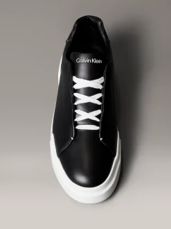 Leren vetersneakers met verborgen oogje