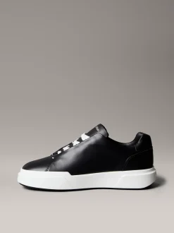 Leren vetersneakers met verborgen oogje