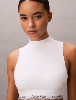 Licht gevoerde bralette met hoge hals - Icon Cotton Modal