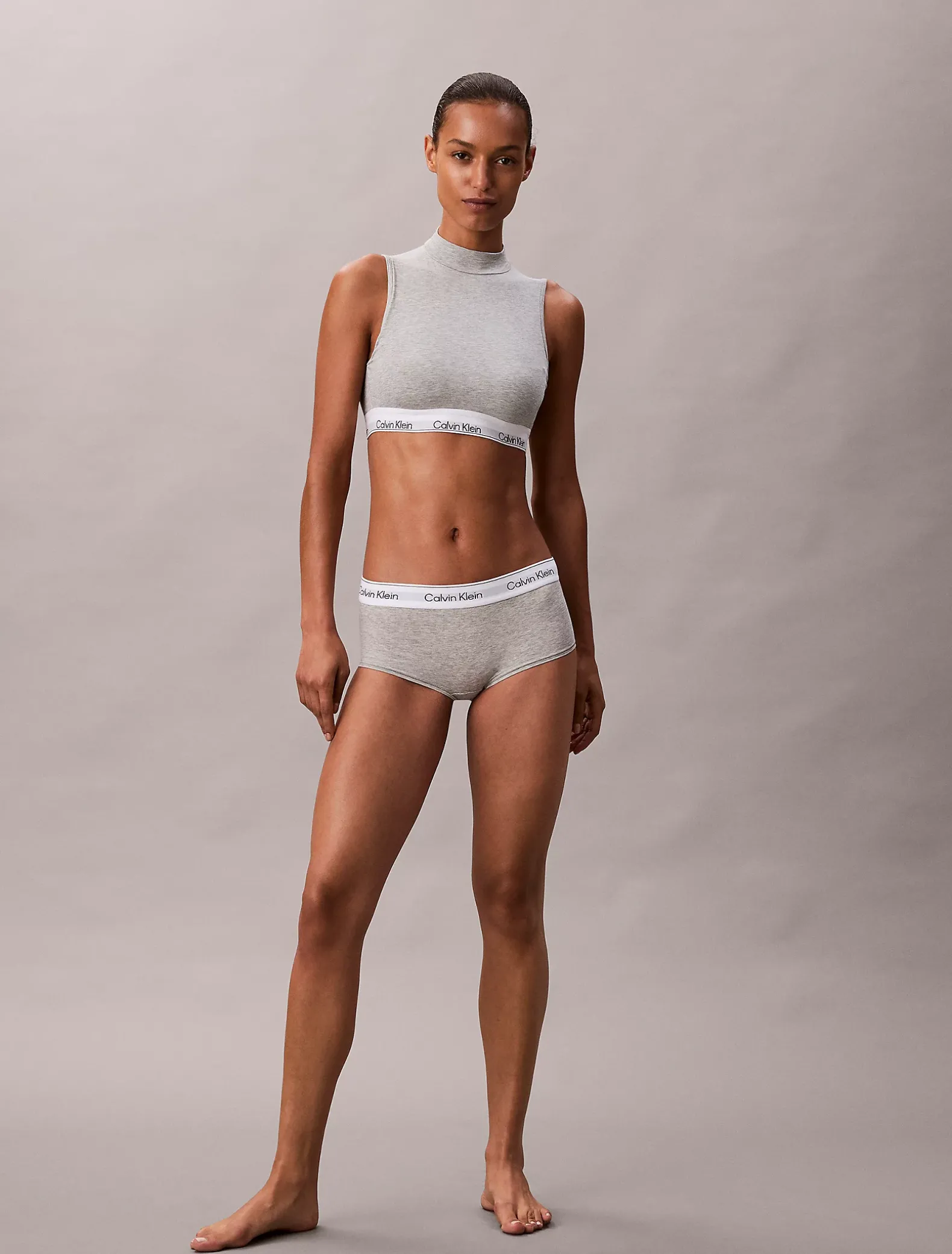 Licht gevoerde bralette met hoge hals - Icon Cotton Modal
