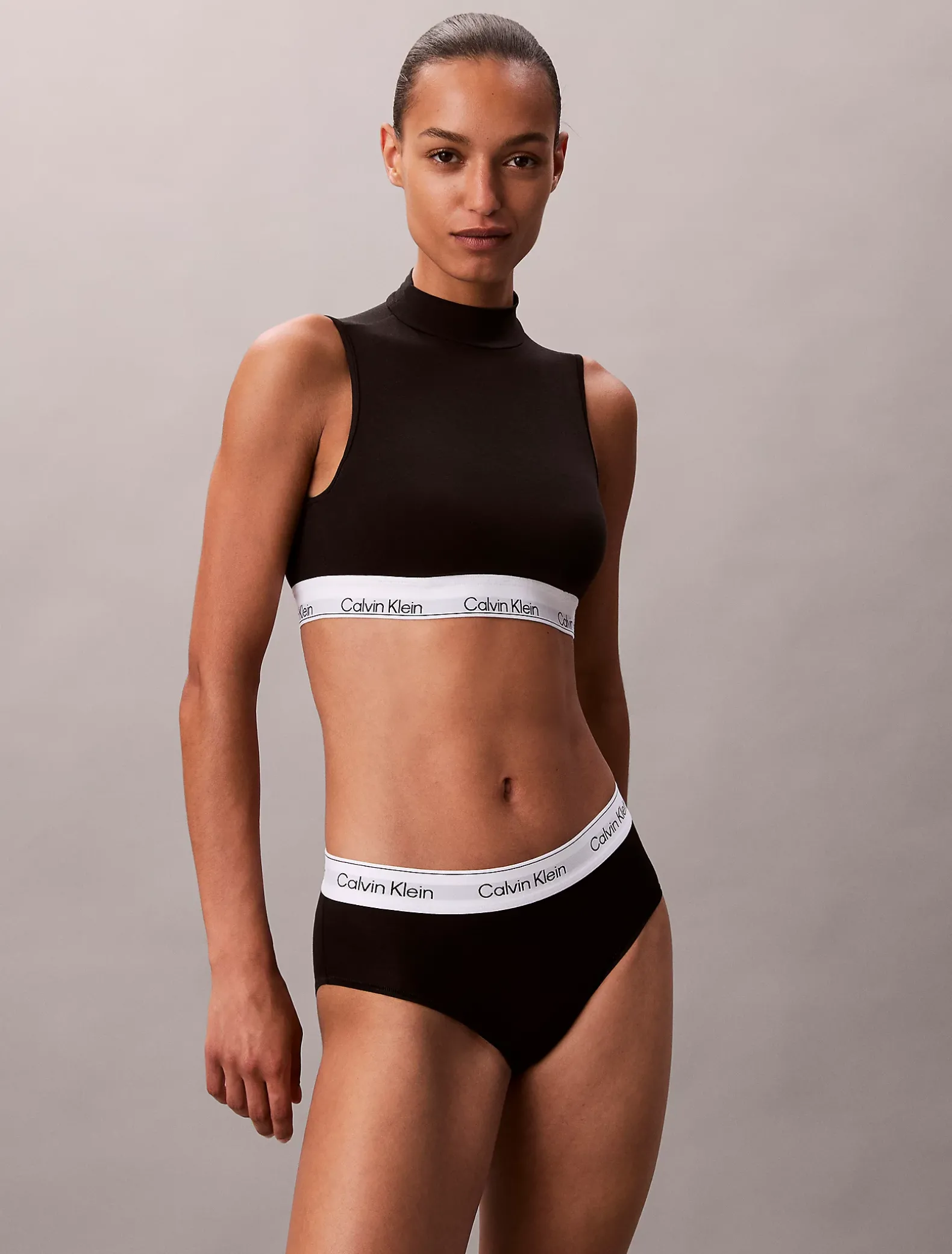 Licht gevoerde bralette met hoge hals - Icon Cotton Modal