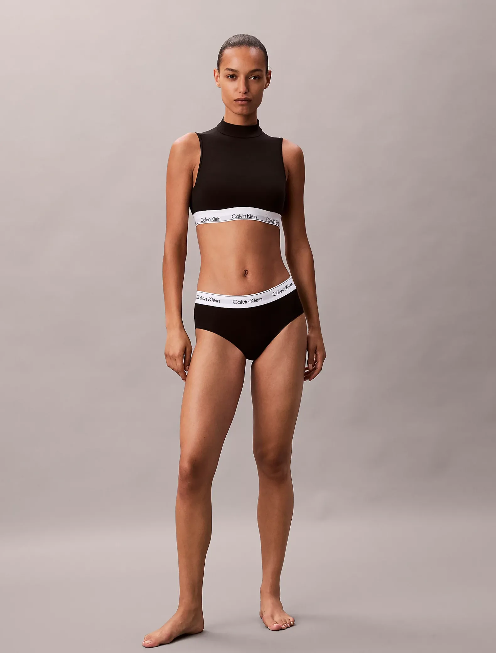 Licht gevoerde bralette met hoge hals - Icon Cotton Modal