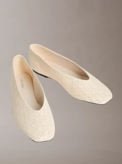 Liliana - Leren ballerina's met logo