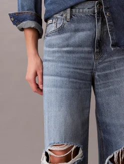 Low Rise Distressed Baggy Jeans