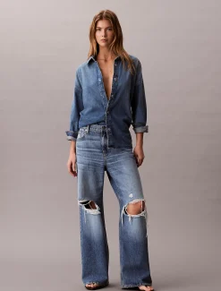 Low Rise Distressed Baggy Jeans