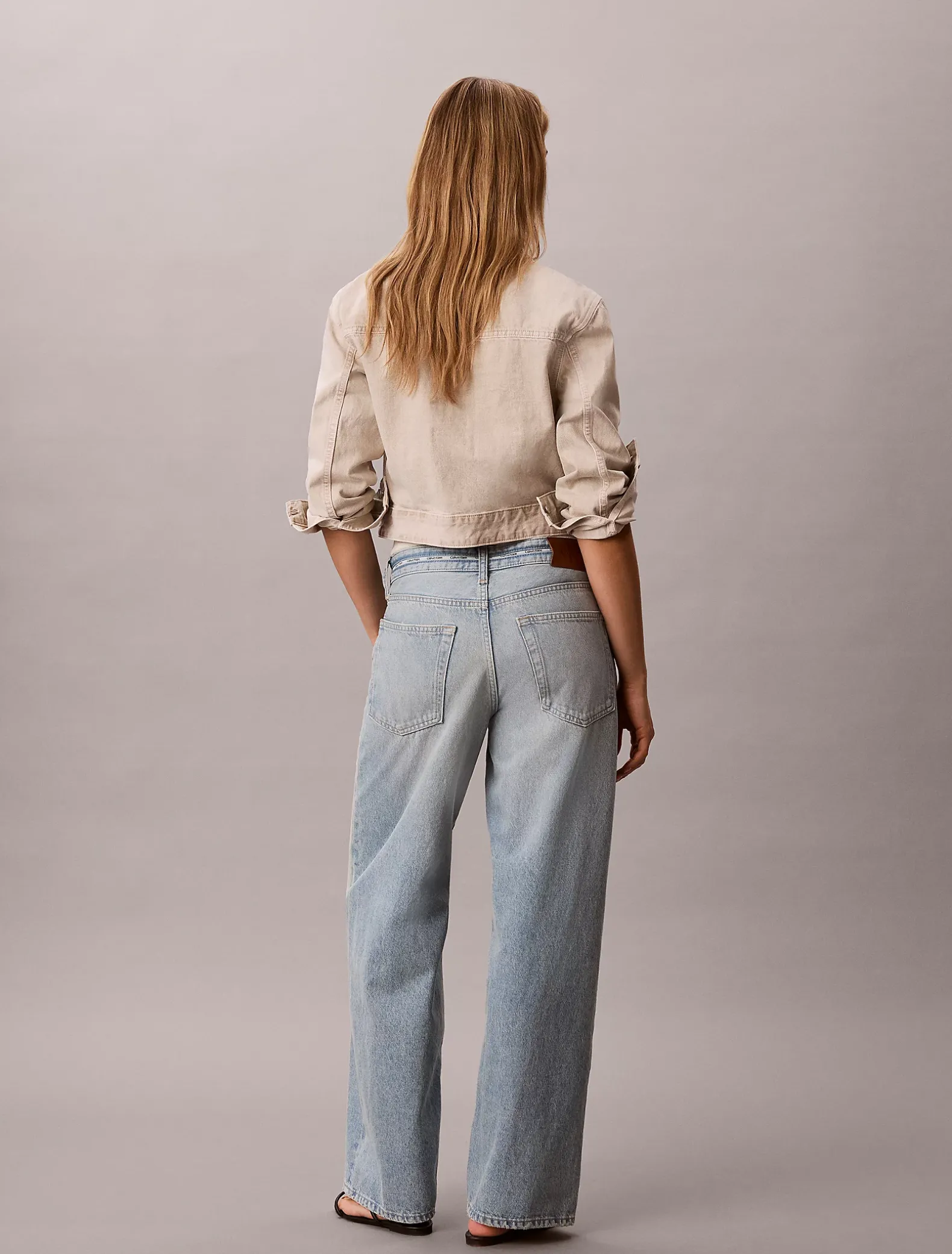 Low Rise Logo Tape Baggy Jeans