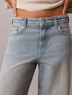 Low Rise Logo Tape Baggy Jeans