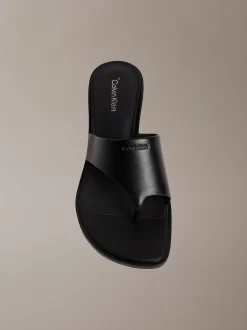 Marghe - Leren teenslippers met hak