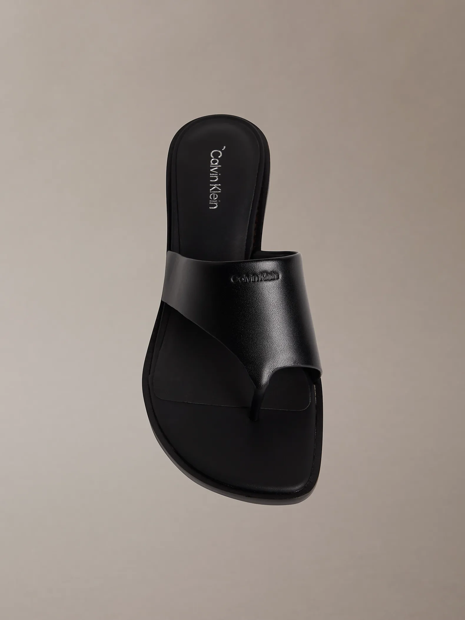 Marghe - Leren teenslippers met hak