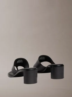 Marghe - Leren teenslippers met hak