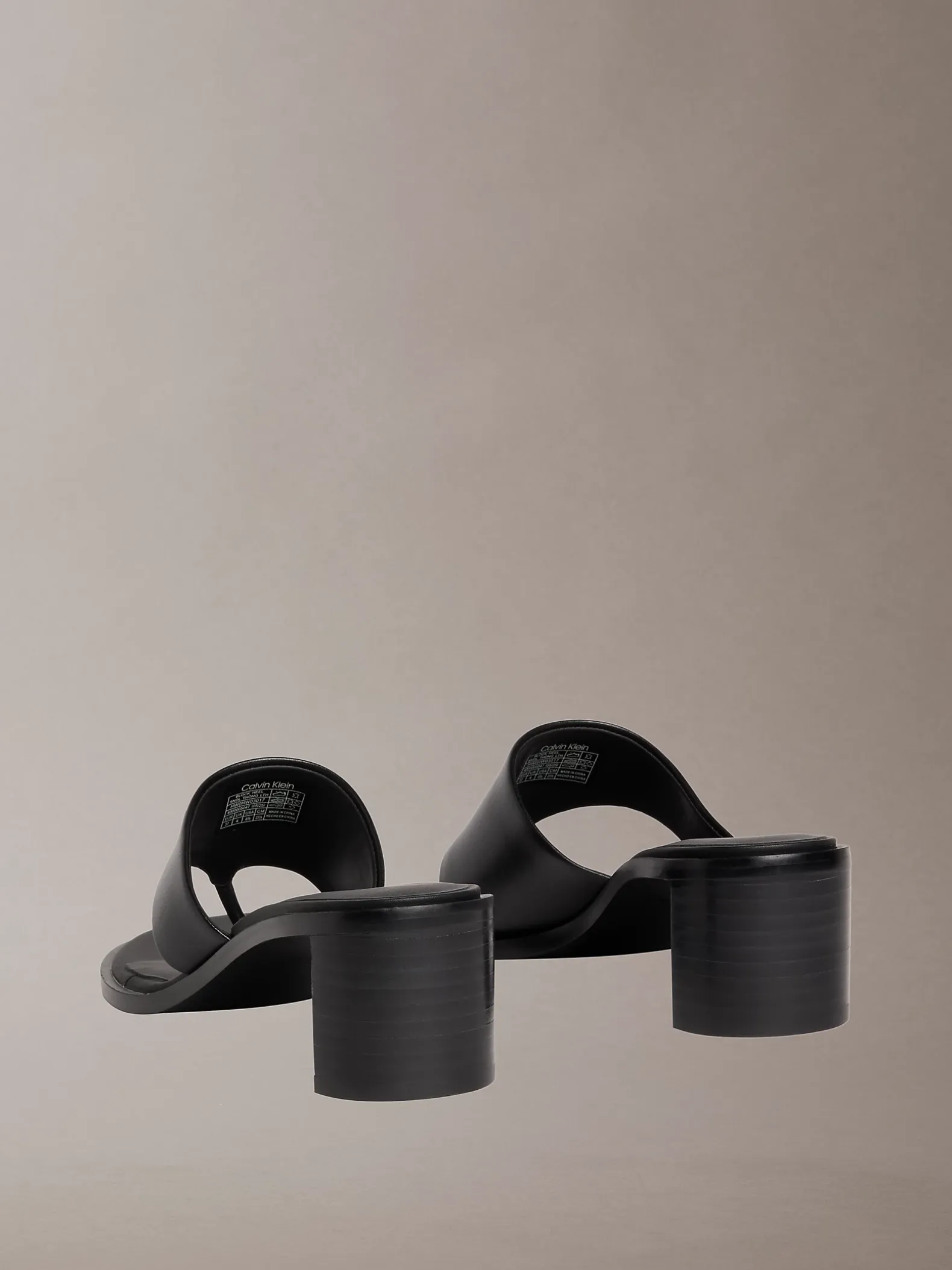 Marghe - Leren teenslippers met hak