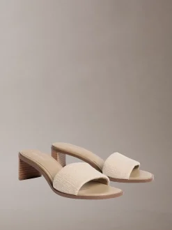 Marghe - Logo Jacquard sandalen met hak