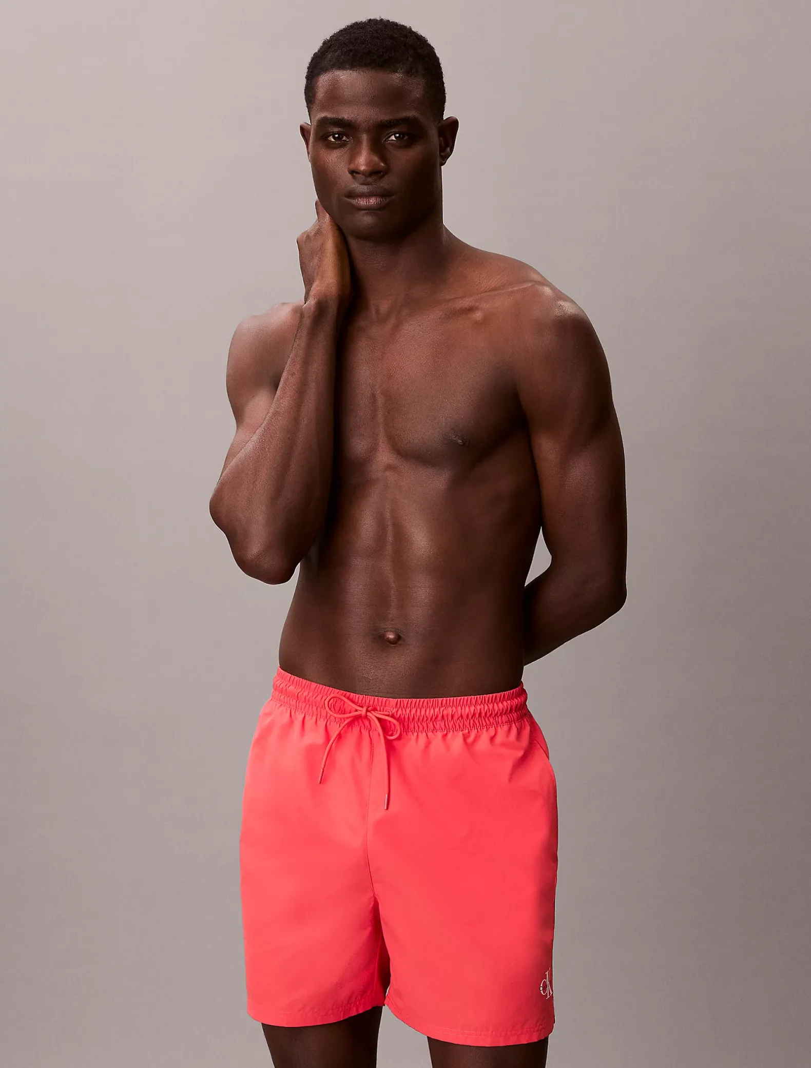 Medium zwemshort met trekkoord - CK Monogram