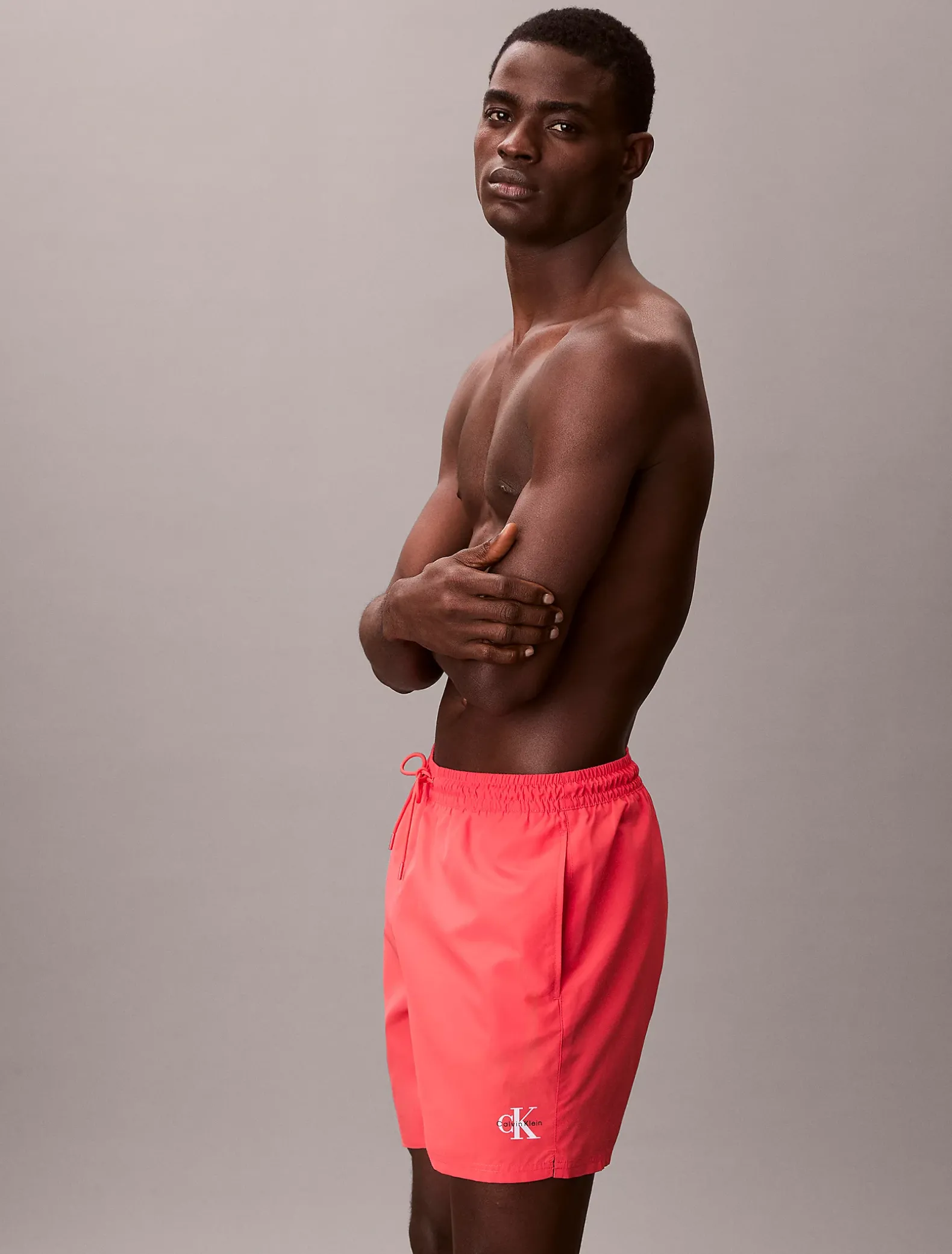 Medium zwemshort met trekkoord - CK Monogram