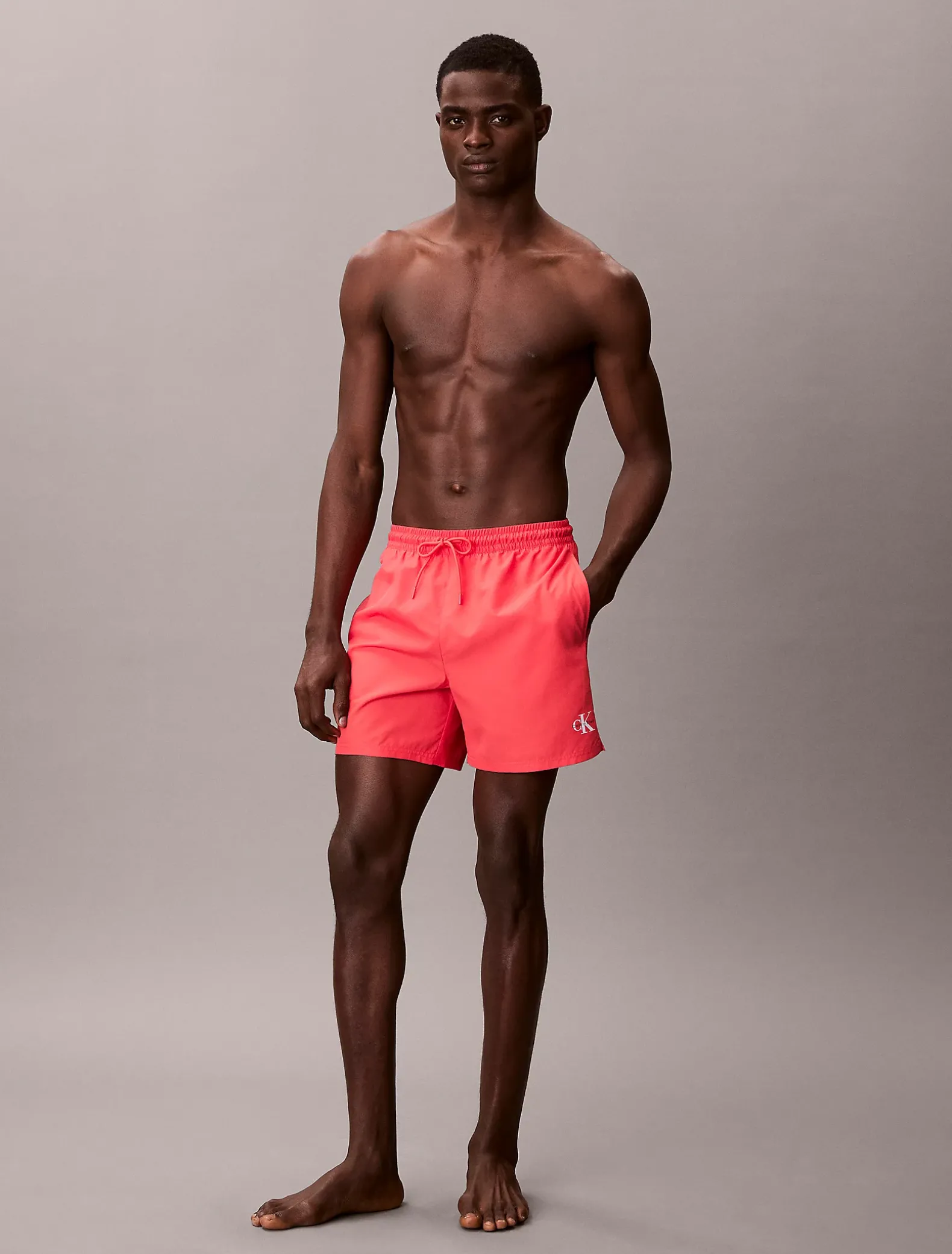 Medium zwemshort met trekkoord - CK Monogram