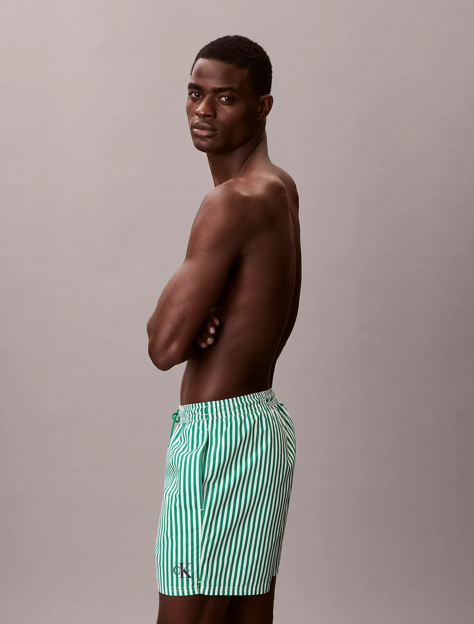 Medium zwemshort met trekkoord - CK Monogram