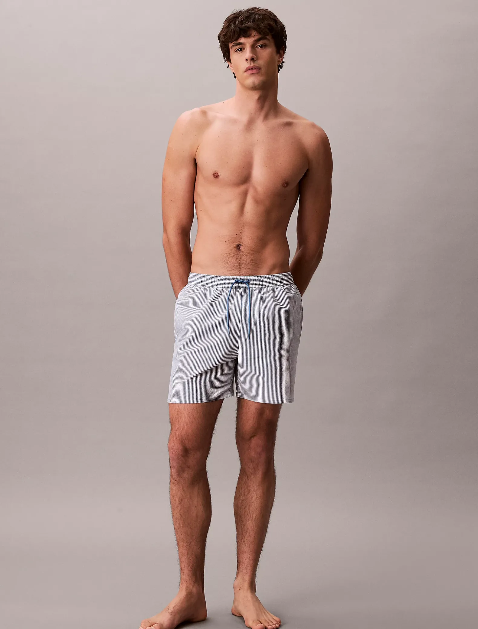 Medium zwemshort met trekkoord - Seersucker