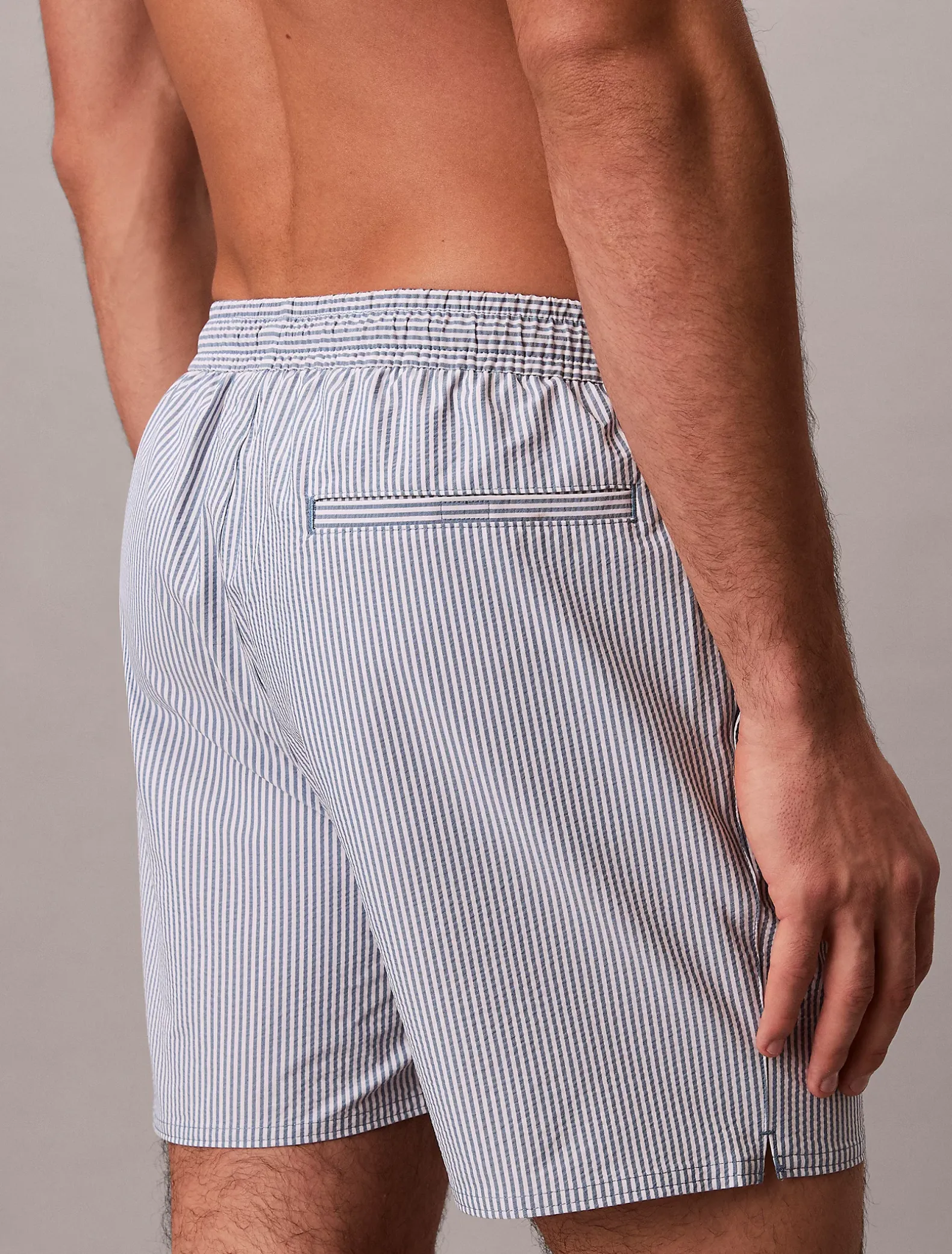 Medium zwemshort met trekkoord - Seersucker