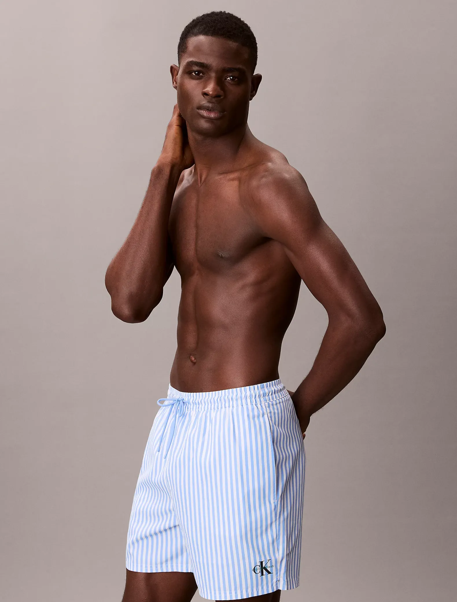 Medium zwemshort met trekkoord - CK Monogram