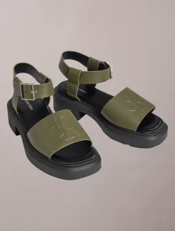Melanie - Chunky leren sandalen