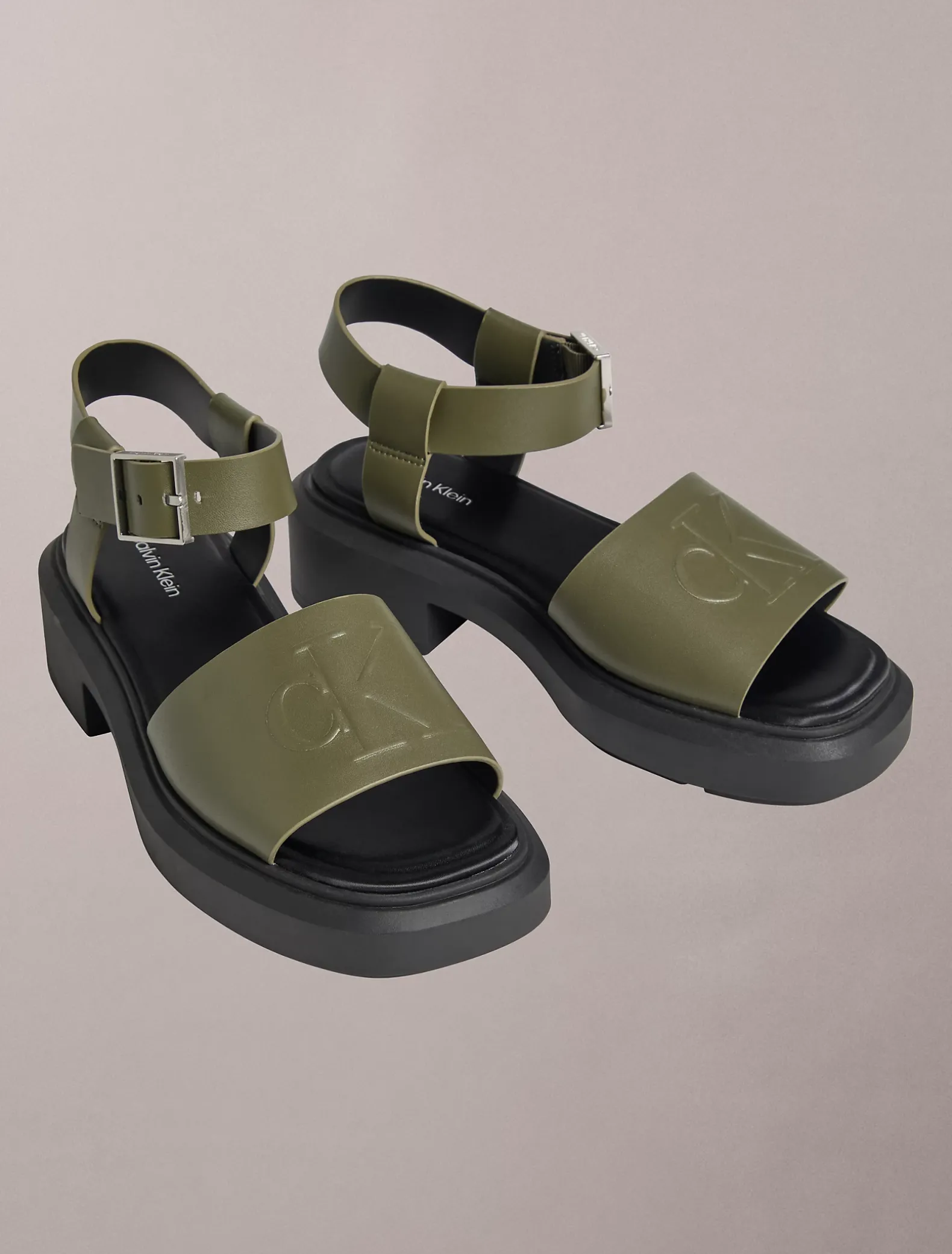 Melanie - Chunky leren sandalen