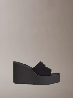 Melia - Canvas plateausandalen met sleehak
