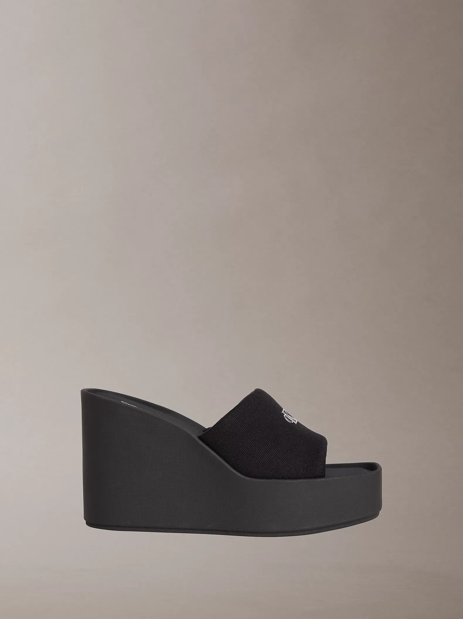 Melia - Canvas plateausandalen met sleehak