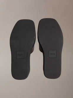 Melia - Leren plateausandalen met sleehak
