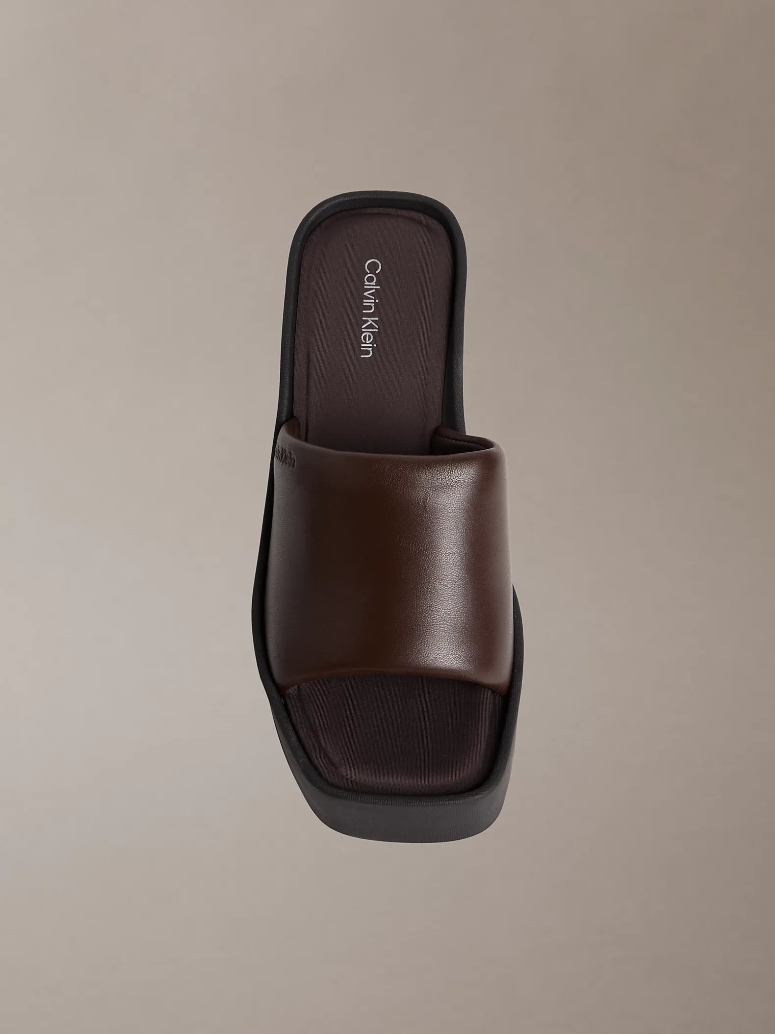 Melia - Leren plateausandalen met sleehak