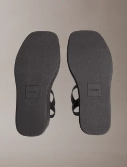 Melia - Plateausandalen met logo en sleehak