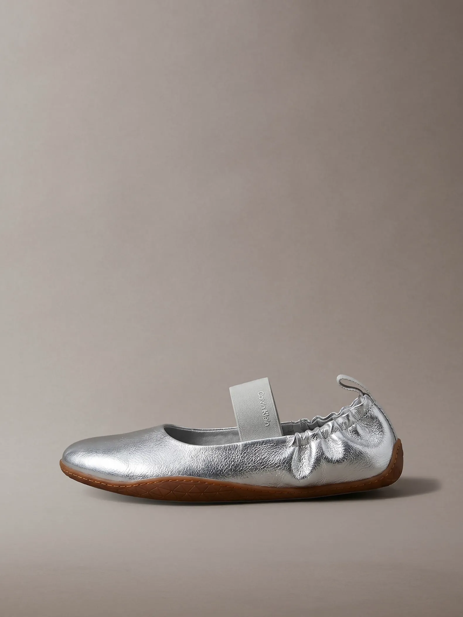 Metallic hybride leren balletsneakers