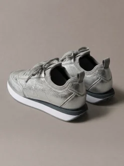 Metallic leren hardloopschoenen