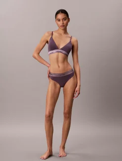 Metallic licht gevoerde triangel bralette - Icon Cotton Modal Metallic