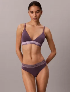 Metallic licht gevoerde triangel bralette - Icon Cotton Modal Metallic