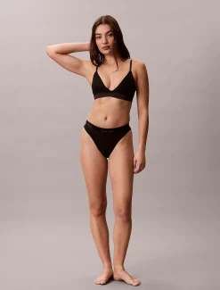 Metallic licht gevoerde triangel bralette - Icon Cotton Modal Metallic