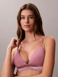 Metallic licht gevoerde triangel bralette - Icon Cotton Modal Metallic