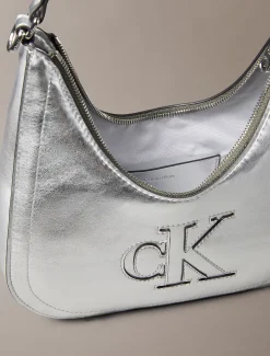Metallic monogram crossbody schoudertas