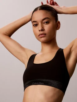 Metallic ongevoerde bralette - Icon Cotton Modal Metallic