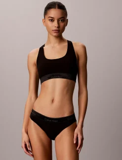 Metallic ongevoerde bralette - Icon Cotton Modal Metallic