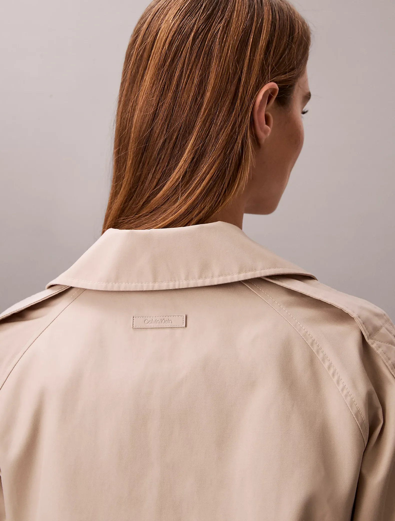 Midlengte trenchcoat van katoenmix