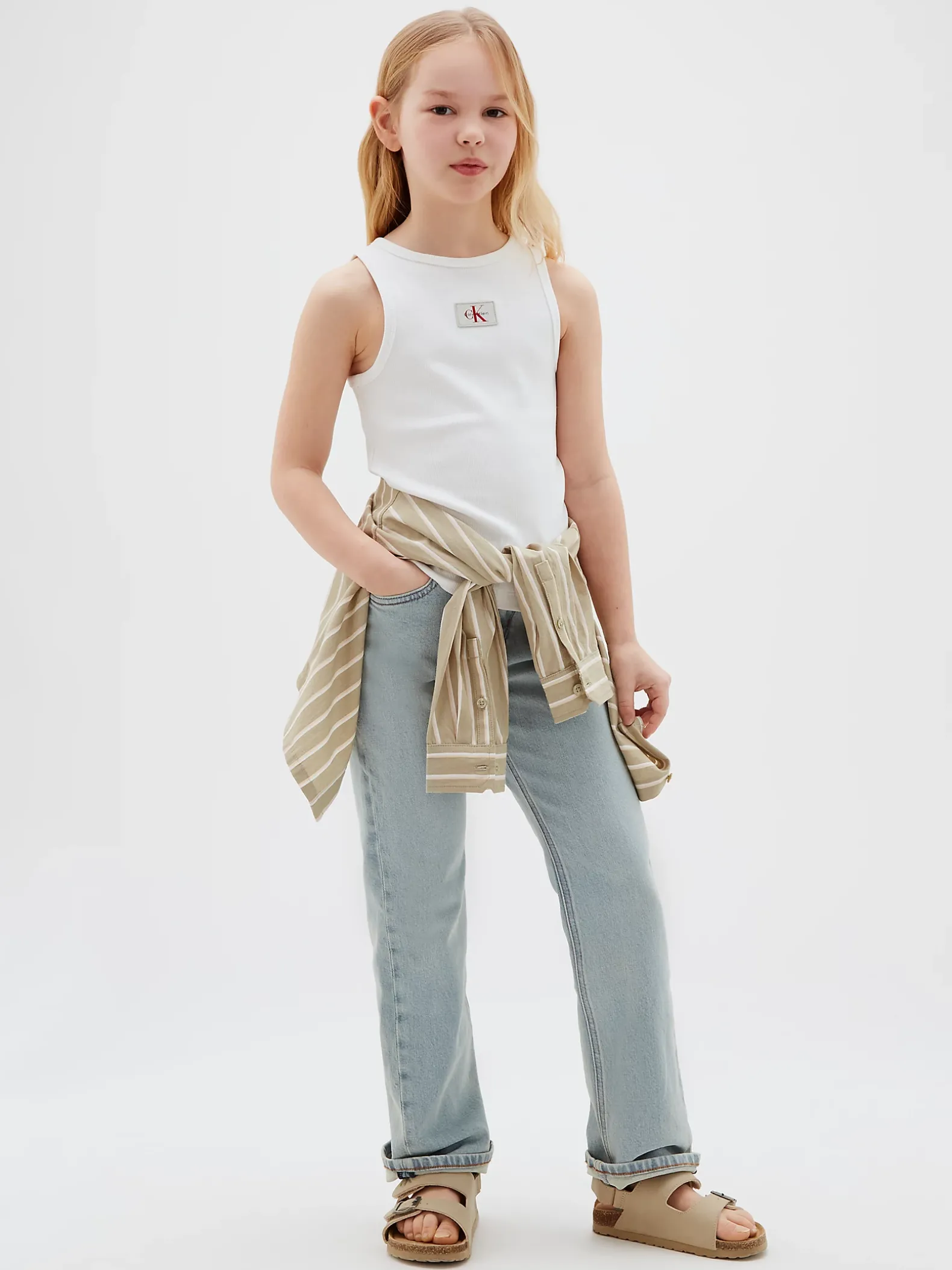 Mid rise straight jeans