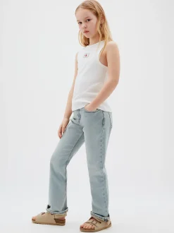 Mid rise straight jeans