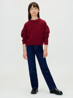 Mid Rise Straight Jeans