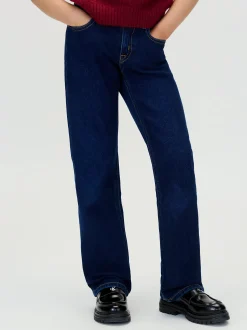 Mid Rise Straight Jeans
