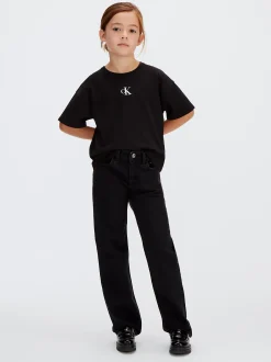 Mid Rise Straight Jeans