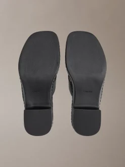 Milana - Leren teenslippers met hak